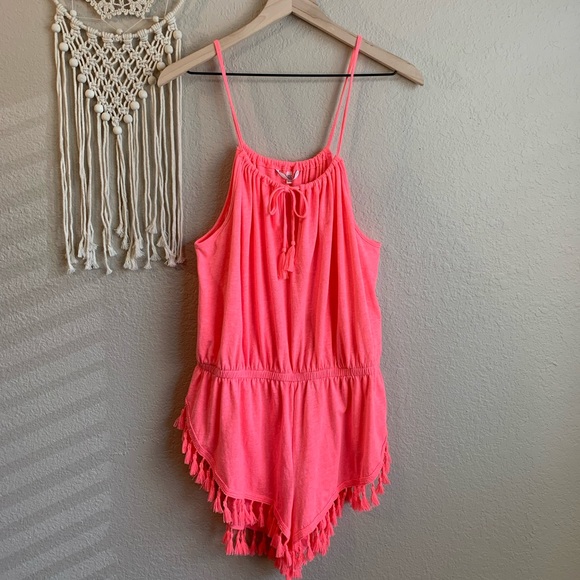 SOLD Swim Cover-Up Tassle Romper medium - Picture 3 of 12